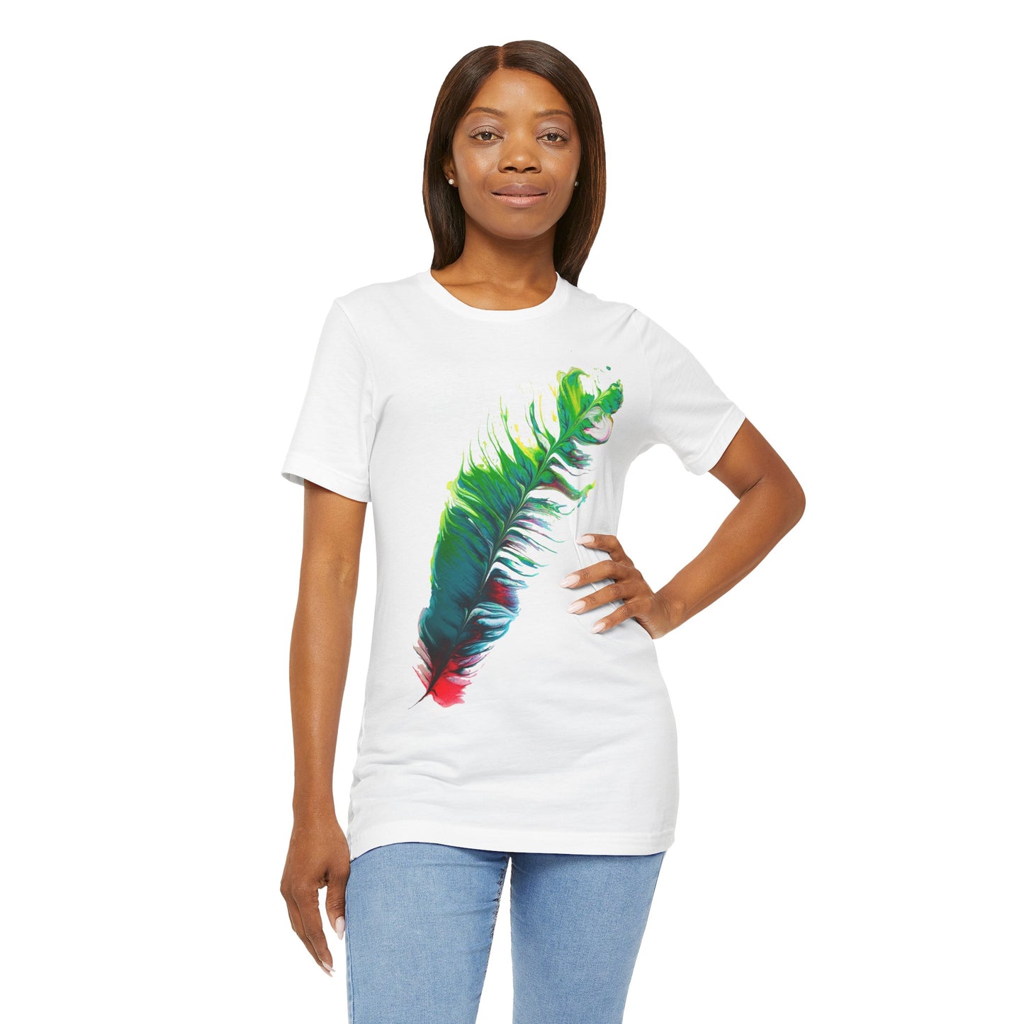 Abstract Feather Fluid Art Tee - Bella+Canvas Jersey