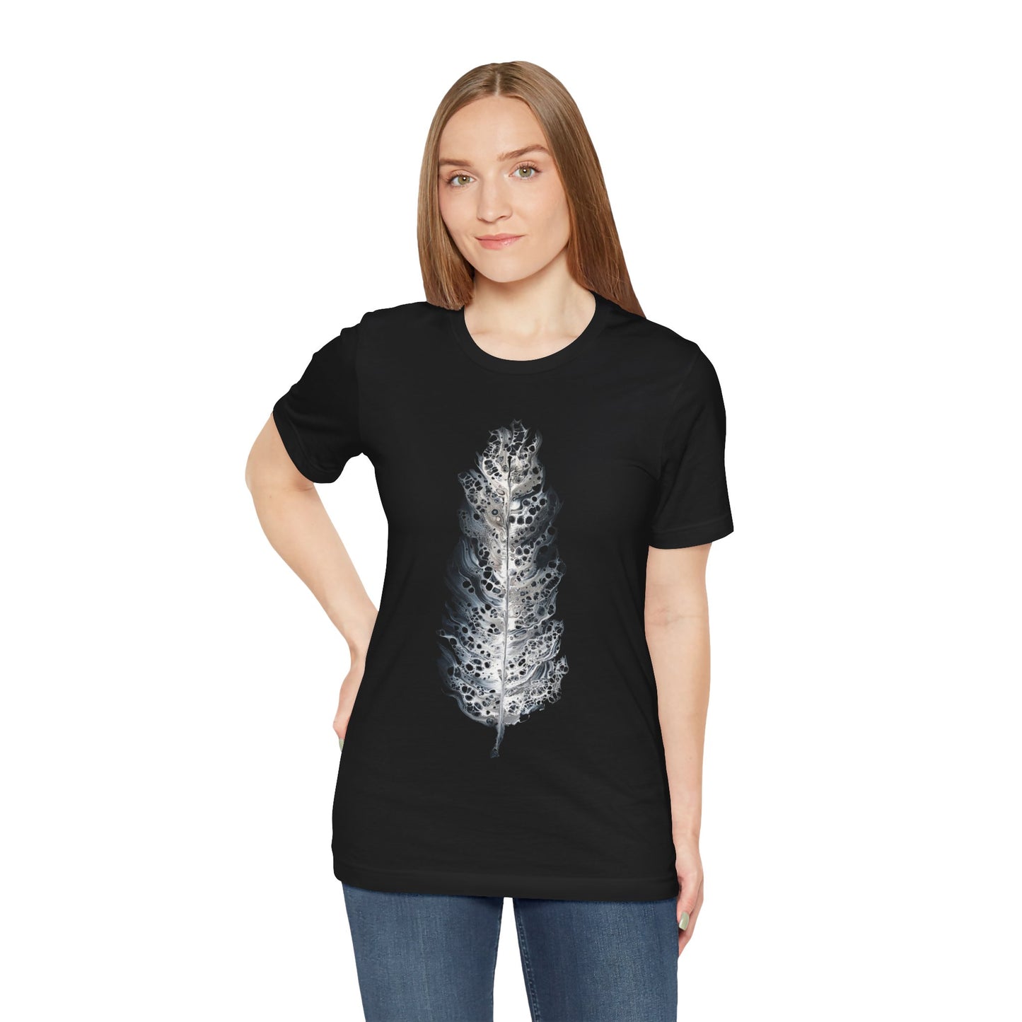Abstract Feather Fluid Art Tee - Bella+Canvas Jersey