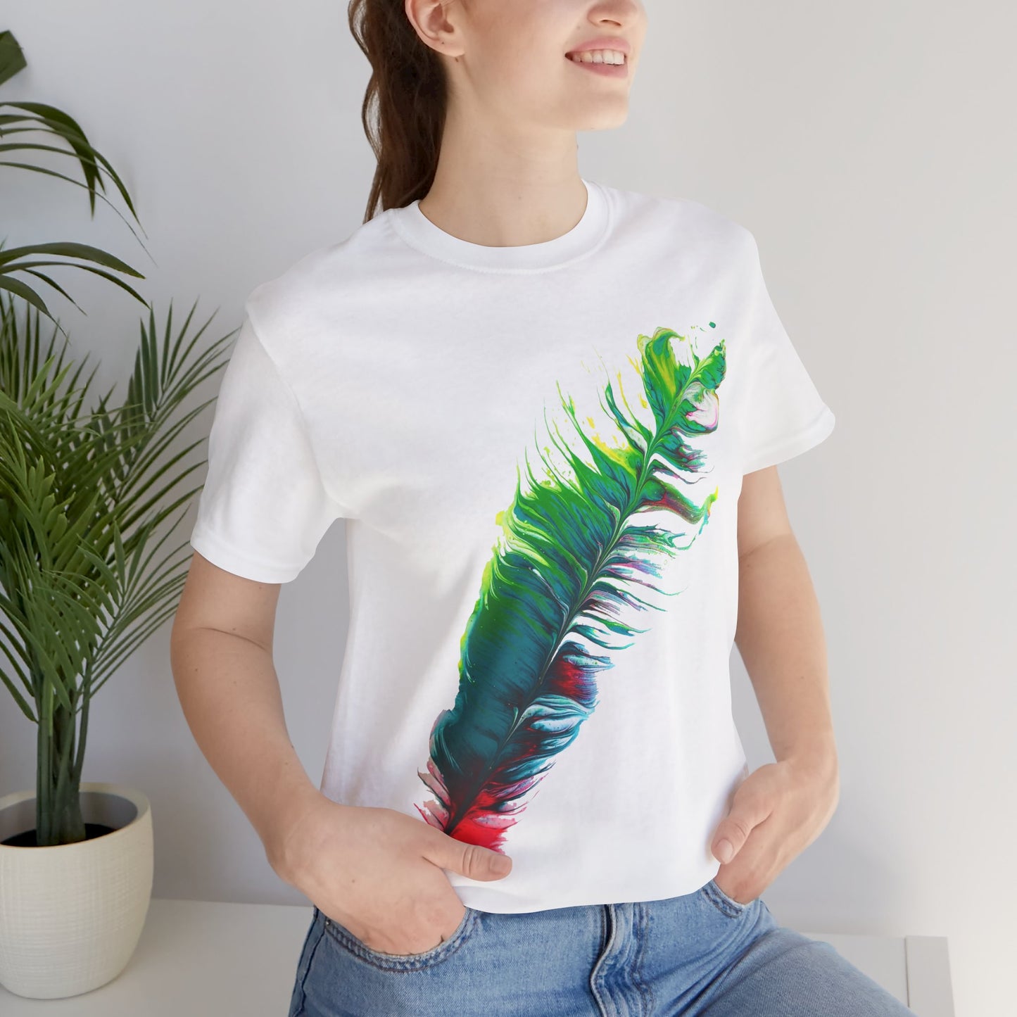 Abstract Feather Fluid Art Tee - Bella+Canvas Jersey