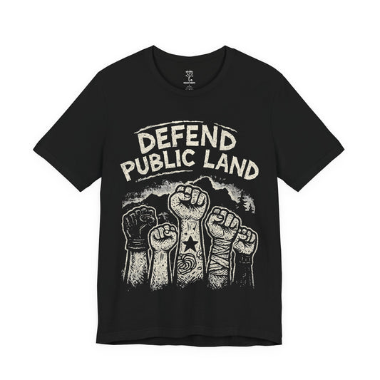 Defend Public Land, Fists Raised T-shirt - - Bella+Canvas Jersey